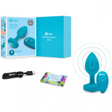 b-Vibe Vibrating Jewel Plug S/M, бирюзовая