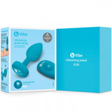 b-Vibe Vibrating Jewel Plug S/M, бирюзовая