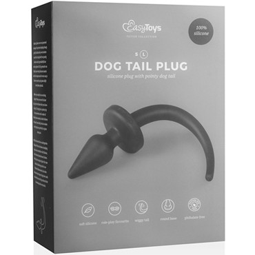 Easytoys Dog Tail Plug Pointy Large, черная
