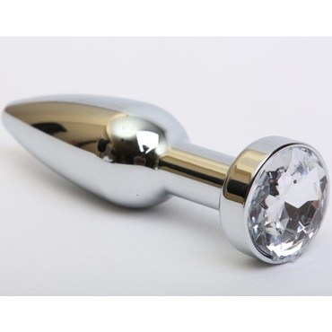 4sexdream Анальная ювелирка вытянутая, серебристый/прозрачный