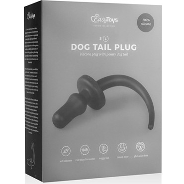 Easytoys Dog Tail Plug Thumpy Large, черная
