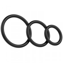 Baile Cock & Ball Rings Rubber Set, черный