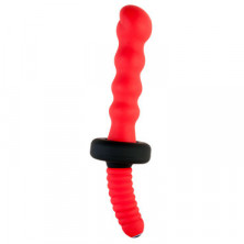 ToyFa Black&Red Рельефный анальный вибратор 18 см, красный