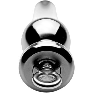 Tom of Finland Weighted Aluminum Plug With Pull Ring, серебристая