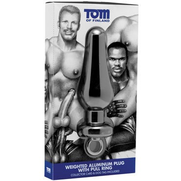 Tom of Finland Weighted Aluminum Plug With Pull Ring, серебристая