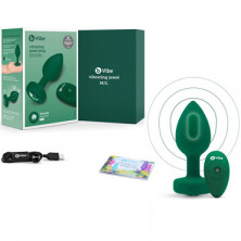 b-Vibe Vibrating Jewel Plug M/L, зеленая