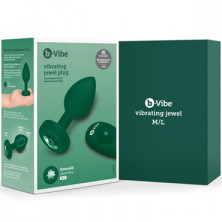 b-Vibe Vibrating Jewel Plug M/L, зеленая