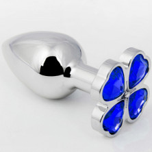 Funny Steel Anal Plug Al Small, серебристый/синий