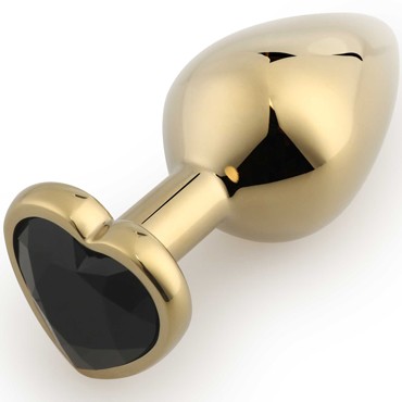 Play Secrets Anal Plug Heart Shape Medium, золотой/черный