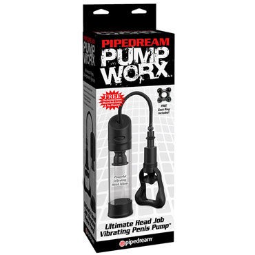 Pipedream Ultimate Head Job Vibrating Penis Pump, черная