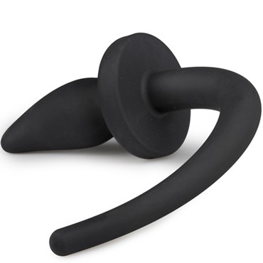 Easytoys Dog Tail Plug Curvy Large, черная