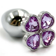 Funny Steel Anal Plug Al Small, серебристый/фиолетовый