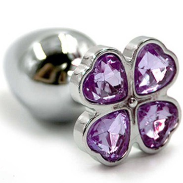 Funny Steel Anal Plug Al Small, серебристый/фиолетовый