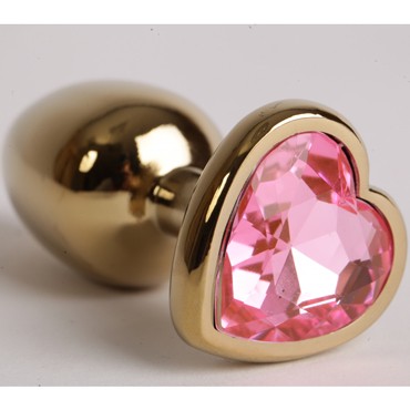 4sexdream Анальная ювелирка Сердце M, золотой/розовый