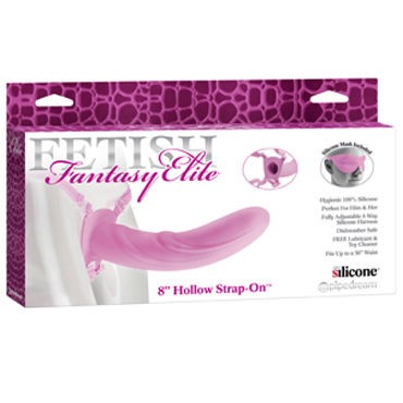 Pipedream Hollow Strap-on 20 см, розовый