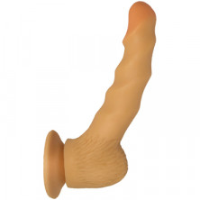 Биоклон Реалистичный фаллоимитатор ребристый, телесный