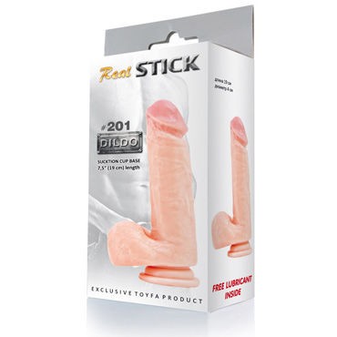 Toyfa RealStick #201, фаллоимитатор, 19 см, телесный