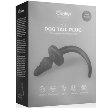 Easytoys Dog Tail Plug Twirly Large, черная
