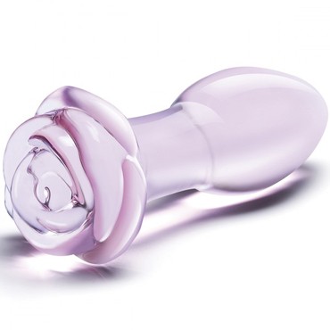 Glas Butt Plug 5" Rosebud, розовая