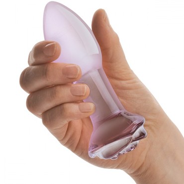 Glas Butt Plug 5" Rosebud, розовая