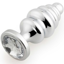 Play Secrets Thread Butt Plug Medium, серебристый/прозрачный