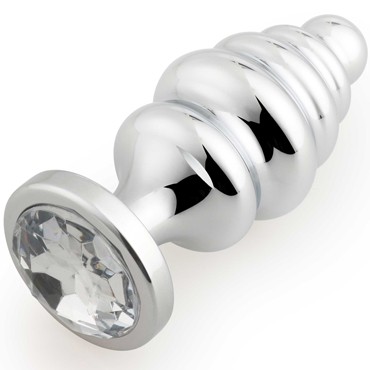 Play Secrets Thread Butt Plug Medium, серебристый/прозрачный