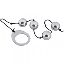 Seven Creations Heavy Metal Anal Beads, серебристые