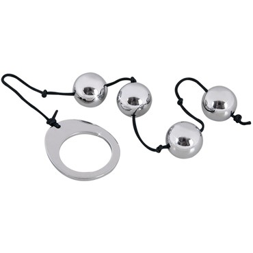 Seven Creations Heavy Metal Anal Beads, серебристые