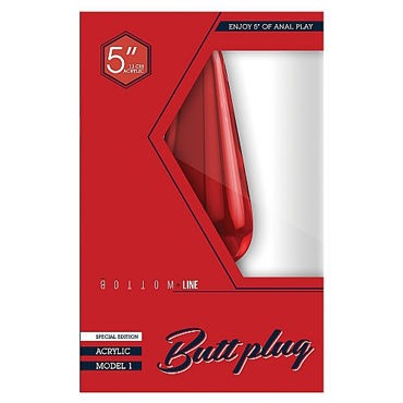 Shots Toys Bottom Line Butt plug Acrylic Model 2, 13 см красная
