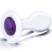 Glas Butt Plug 3,5" Bling Bling, прозрачный/фиолетовый
