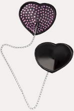 Erolanta Пэстисы в форме сердец с цепочкой, черно-розовые
