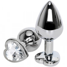 4sexdream Анальная ювелирка Сердце, серебристый/прозрачный