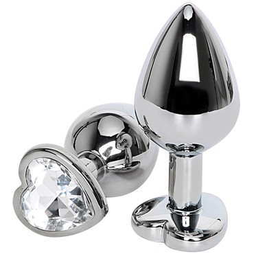 4sexdream Анальная ювелирка Сердце, серебристый/прозрачный