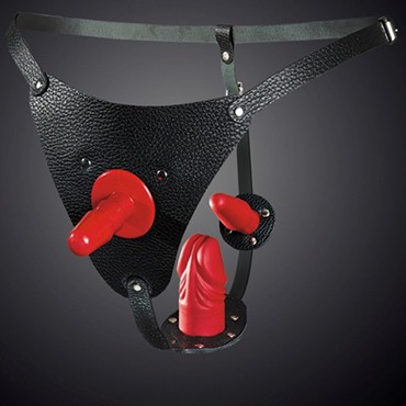 Sitabella Кожаные трусики для страпона, черные