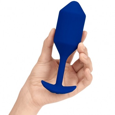 B-Vibe Vibrating Snug Plug 4, синяя
