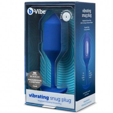 B-Vibe Vibrating Snug Plug 4, синяя