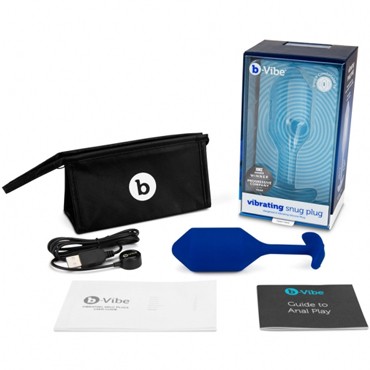 B-Vibe Vibrating Snug Plug 4, синяя