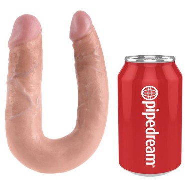 Pipedream King Cock U-Shaped Medium Double Trouble, телесный