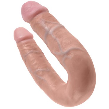 Pipedream King Cock U-Shaped Medium Double Trouble, телесный