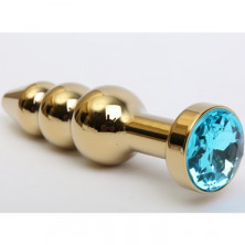 4sexdream Анальная ювелирка елочка, золотой/голубой