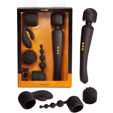 Pornhub Supercharged Wand Set, черный