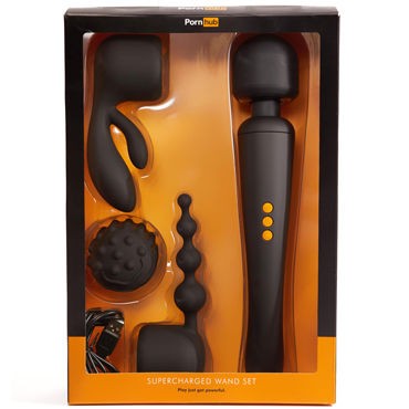 Pornhub Supercharged Wand Set, черный