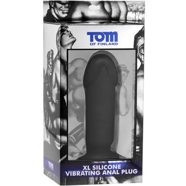 Tom of Finland XL Silicone Vibrating Anal Plug, черная