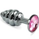 Funny Steel Anal Plug Al Medium, серебристый/розовый