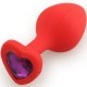 Play Secrets Silicone Butt Plug Heart Shape Medium, красный/фиолетовый
