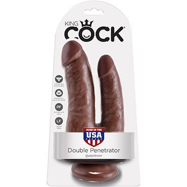 Pipedream King Cock Double Penetrator, коричневый