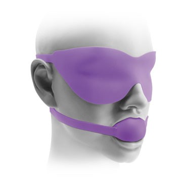 Pipedream Ball Gag And Mask, фиолетовый