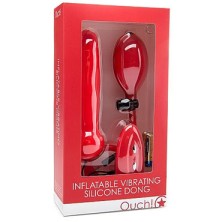 Ouch! Inflatable Vibrating Silicone Dong, красный