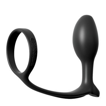 Pipedream Ass-Gasm Cockring Advanced Plug, черная