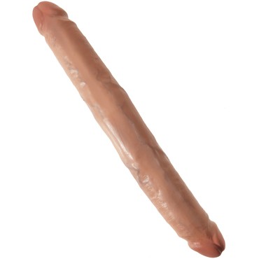 PipeDream King Cock 12" Slim Double Dildo, загорелый